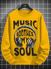 Men's Music Soothes My Soul Print Cotton Long Sleeve Thin Sweatshirt