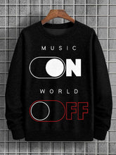 Men's Music On World Off Print Cotton Casual Sweatshirt