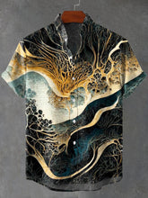 Abstract Art Print Cotton Linen Casual Shirt