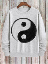 Men's Yin Yang Ink Painting Print Cotton Casual Sweatshirt