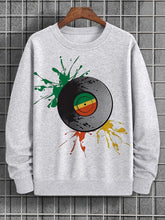 Men's Vinyl Record Art Print Cotton Casual Sweatshirt
