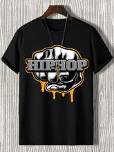 Men's Hip Hop Diamonds Fist Graphic Print Cotton Casual T-Shirt