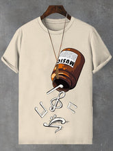 Men's Music Is Healing Print Cotton Casual T-Shirt