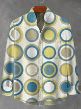 Retro Medieval Circular Pattern Print Cotton Linen Long Sleeve Shirt