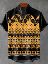 Decorative Pattern with Combination of Elements In Tropical Style Cotton Linen Casual Shirt