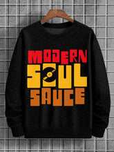 Men's Modern Soul Sauce Record Print Cotton Casual Sweatshirt