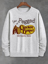 Men's I Got Pegged At Cracker Barrel Old Country Store Print Cotton Casual Sweatshirt