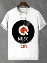 Men's Vinyl Record Music On Print Cotton Casual T-Shirt