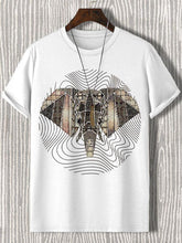 Men's Elephant Geometric Abstract Art Print Cotton Casual T-Shirt
