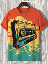 Men's Classic Cassette Tape Art Print Casual T-Shirt