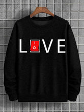 Men's Love And Live Switch Button Print Cotton Casual Sweatshirt