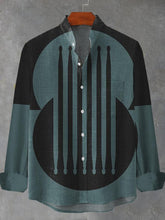 Drum Sticks Minimal Poster Art Print Casual Cotton Linen Long Sleeved Shirt