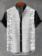 Line Cat Decorative Pattern Cotton Linen Casual Shirt