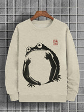 Men's Japanese Frog Art Print Cotton Casual Sweatshirt