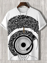 Men's Record Calligraphy Art Print Casual T-Shirt