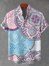 Bohemian Sunflower Art Print Cotton Linen Casual Shirt