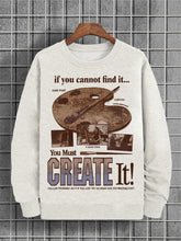 Men's Retro Nostalgia Illustration Print Cotton Casual Sweatshirt