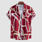 Abstract Print Button Up Shirt