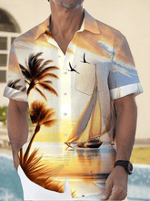 Men's Hawaiian Print Resort Casual Shirt (With Pockets)