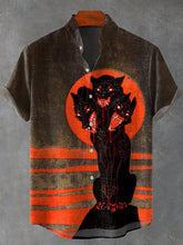 Cerberus Three-headed Dog Art Print Cotton Linen Casual Shirt