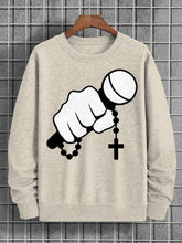Men's Hip Hop Microphone Art Print Cotton Casual Sweatshirt