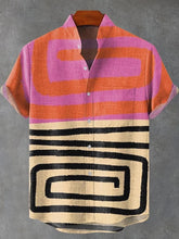 Abstract Painting Art Print Cotton Linen Casual Shirt