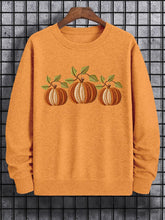 Men's Pumpkins Embroidery Print Cotton Casual Sweatshirt