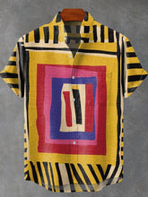 Abstract Painterly Art Vintage Print Cotton Linen Casual Shirt