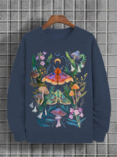 Men's Goblin Insects And Plants Art Print Cotton Casual Sweatshirt