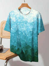 Men's Simple Gradient Watercolor Art Print Casual T-Shirt