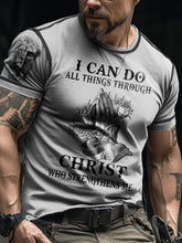 Men's Retro Faith Color Contrast Stitch Print T-Shirt