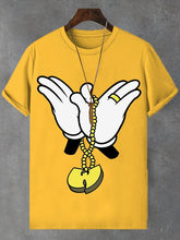 Men's Free Hippop Gestures Print Cotton Casual T-Shirt