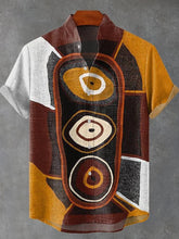 Abstract Painting Art Print Cotton Linen Casual Shirt