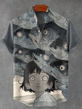 Jellyfish Dreams Vintage Print Cotton Linen Casual Shirt