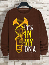 Men's It's In My DNA Jazz Art Graphic Print Cotton Casual Sweatshirt