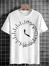 Men's Life Is Minutes And Seconds Calligraphy Art Print Cotton Casual T-Shirt