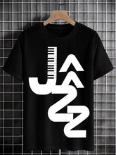 Men's Jazz Musical Keyboard Print Cotton Casual T-Shirt