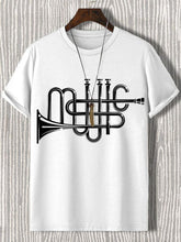 Men's Music Orchestral Instrument Abstract Art Print Cotton Casual T-Shirt