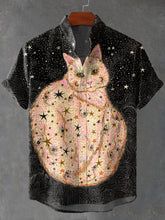 Eyes Abstract Art Print Cotton Linen Casual Shirt