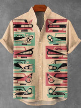 Cool Sports Car Decorative Pattern Casual Cotton Linen Shirt