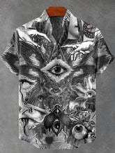 Eyes Hand of God Created Adam Art Print Cotton Linen Casual Shirt