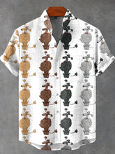 Cute Animals Colorful Dogs Crayon Painting Funny Art Print Cotton Linen Casual Shirt