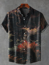 Vintage Floral Print Cotton Linen Casual Shirt