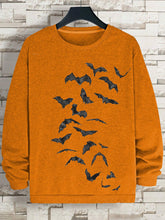 Men's Halloween Bats Print Cotton Casual Sweatshirt