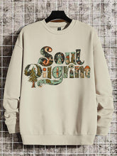 Men's Soul Music Botanical Print Cotton Casual Sweatshirt