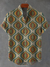 Classic Vintage Carpet Pattern Art Print Cotton Linen Casual Shirt