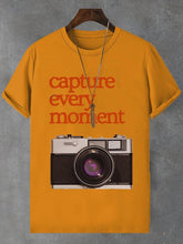 Men's Capture Every Moment Vintage Camera Print Cotton Casual T-Shirt