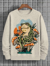 Men's Pipe Frog Mushroom Hippie Art Print Cotton Casual Sweatshirt