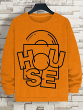 Men's Let There Be Record House Graphic Print Cotton Casual Sweatshirt