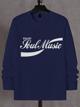 Men's Soul Music Print Cotton Long Sleeve Thin Sweatshirt